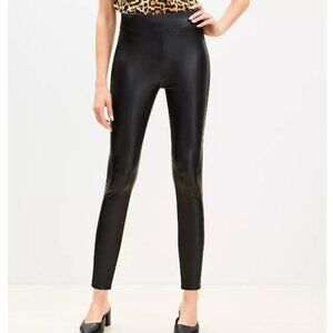 Loft Black Faux Leather Leggings S